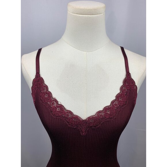 Women’s BCBG Maxazria Maroon Silk TankTop Size M/L - Picture 2 of 8